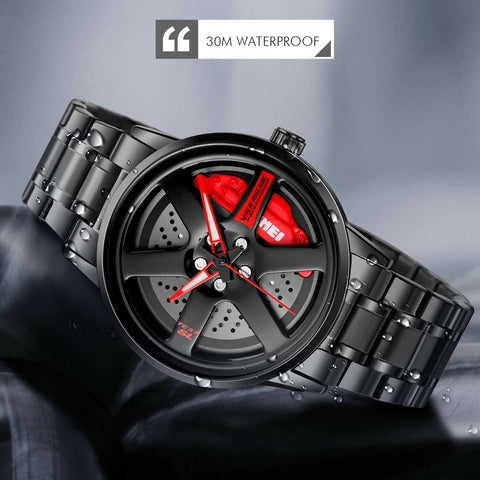 NISSAN GTR SKMEI Men Watch 360° Rotation Wheel Creative Fashion Men Stainless Steel Watch Watch For Men 1990 | WATERPROOF | COMPLETE BOX | FREE DELIVERY