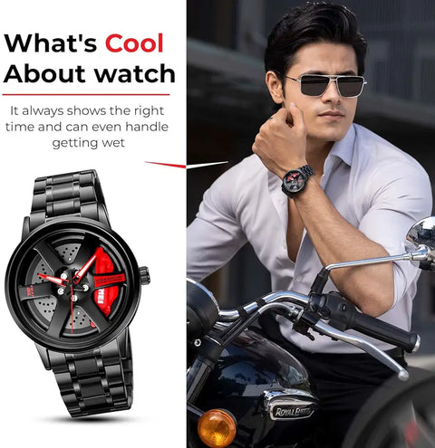 NISSAN GTR SKMEI Men Watch 360° Rotation Wheel Creative Fashion Men Stainless Steel Watch Watch For Men 1990 | WATERPROOF | COMPLETE BOX | FREE DELIVERY
