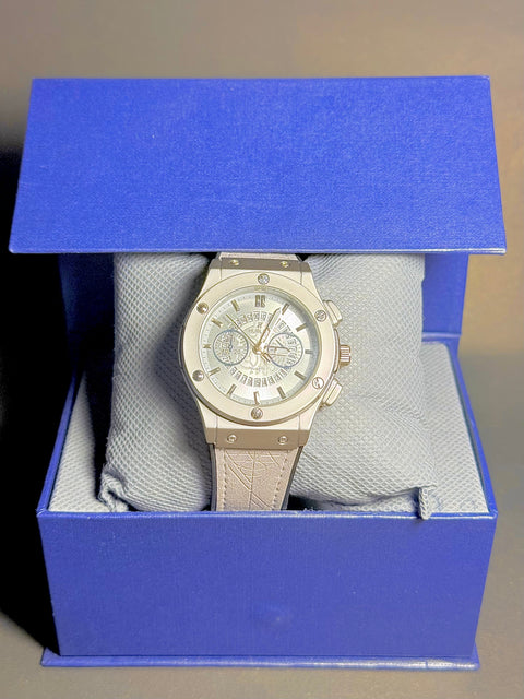 HUBLUT ICE GRAY ( Life Time Machine Warranty) With Complete Box + FREE DELIVERY AND ALLOW TO CHECK PARCEL BEFORE PAYMENT