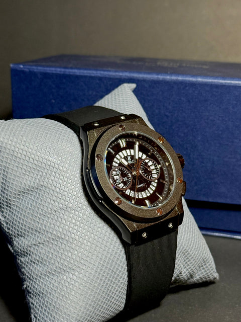 HUBLUT Watch Black ( Life Time Machine Warranty) With Complete Box + FREE DELIVERY AND ALLOW TO CHECK PARCEL BEFORE PAYMENT