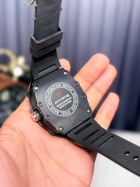 Fitrite Jet Black Watch( Life Time Machine Warranty) With Complete Box + FREE DELIVERY AND ALLOW TO CHECK PARCEL BEFORE PAYMENT