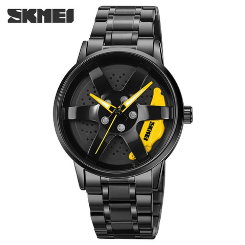 NISSAN GTR SKMEI Men Watch 360° Rotation Wheel Creative Fashion Men Stainless Steel Watch Watch For Men 1990 | WATERPROOF | COMPLETE BOX | FREE DELIVERY