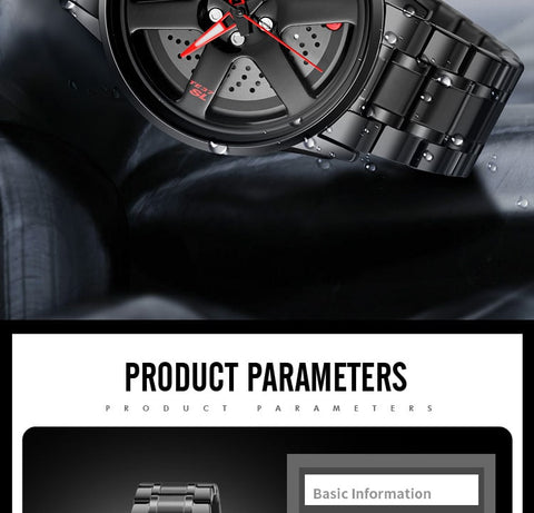 NISSAN GTR SKMEI Men Watch 360° Rotation Wheel Creative Fashion Men Stainless Steel Watch Watch For Men 1990 | WATERPROOF | COMPLETE BOX | FREE DELIVERY